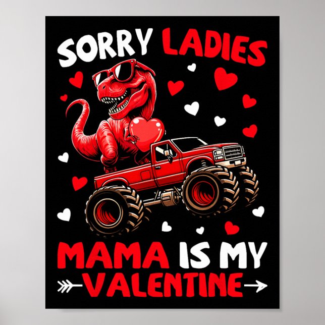 Ledsen damer mamma är min alla hjärtans dag dinosa poster (Framsidan)