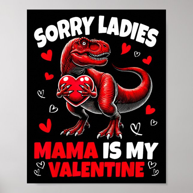 Ledsen damer mamma är min älskling dinosaurie som  poster (Framsidan)