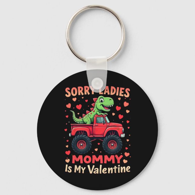 Ledsen damer Mamma är min valentin dinosaurie mons Nyckelring (Framsida)