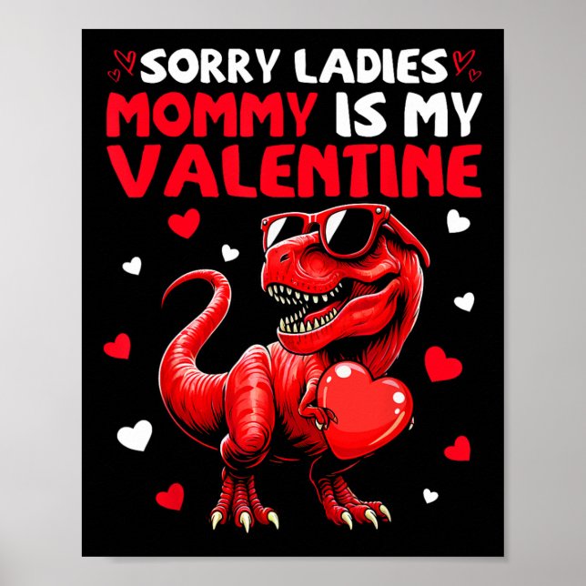 Ledsen damer Mamma är min valentin-dinosaurie som  Poster (Framsidan)