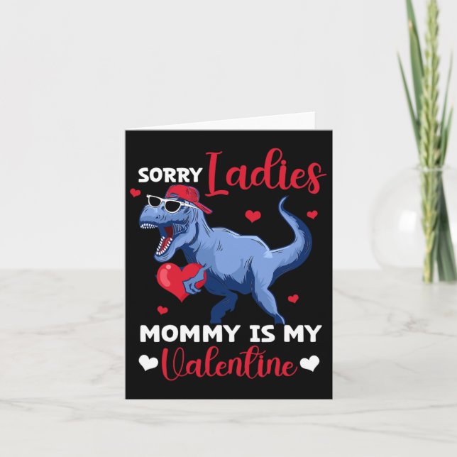 Ledsen damer Mamma är min valentin dinosaurie T Re Kort (Framsida)