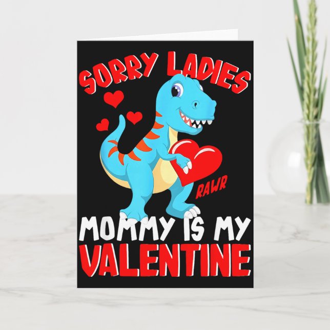 Ledsen damer mamma är min valentin T Rex pojkar äl Kort (Framsida)