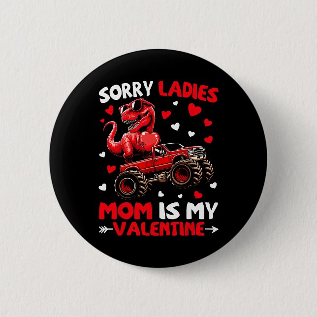 Ledsen damer mamma är min valentine dinosaurie mon knapp (Framsida)