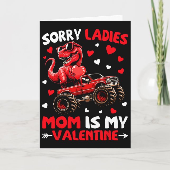 Ledsen damer mamma är min valentine dinosaurie mon kort (Framsida)