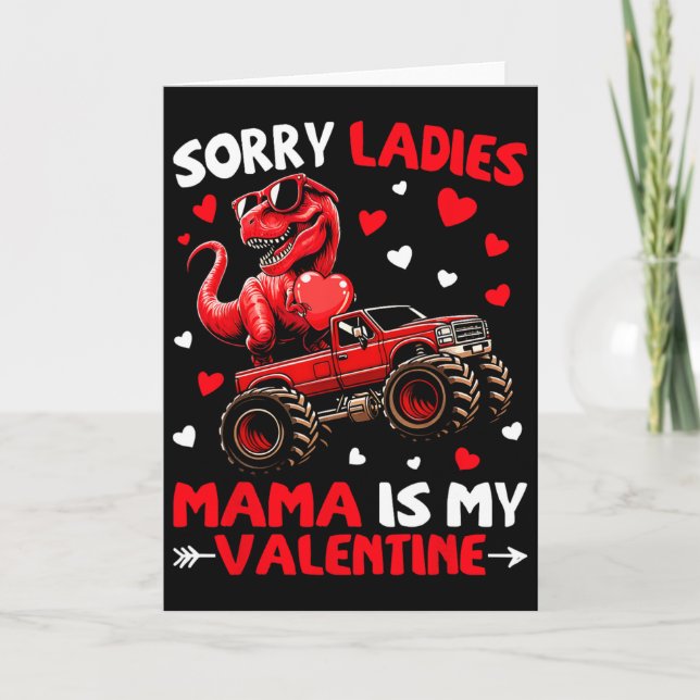 Ledsen damer mamma är min valentine dinosaurie mon kort (Framsida)