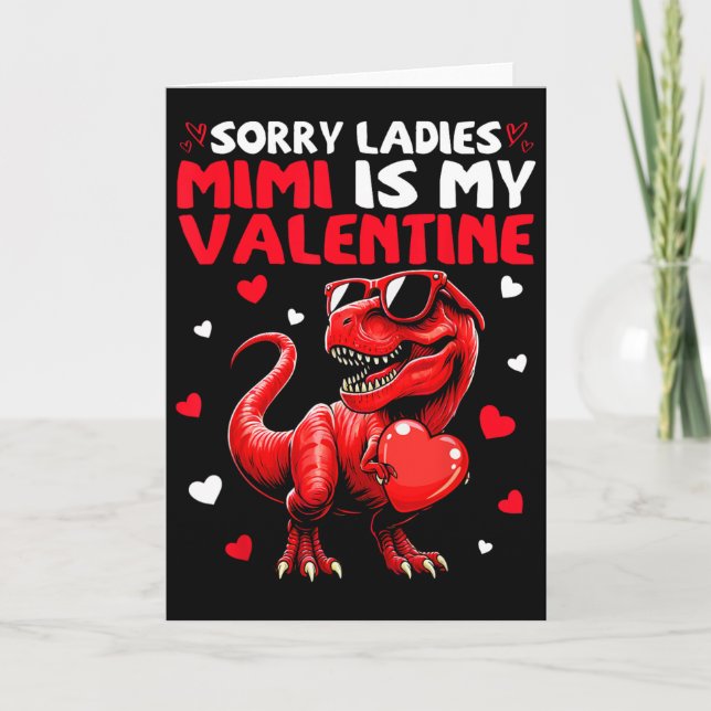 Ledsen damer Mimi är min älskling dinosaurie hålle Kort (Framsida)