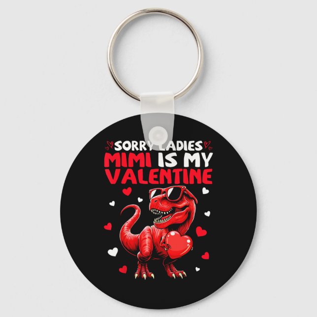 Ledsen damer Mimi är min valentine dinosaurie som  Nyckelring (Framsida)