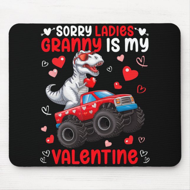 Ledsen damer mormor är min valentine dinosaurie mo musmatta (Framsidan)