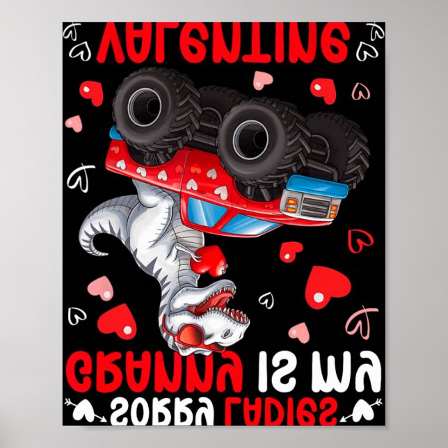 Ledsen damer mormor är min valentine dinosaurie mo poster (Framsidan)