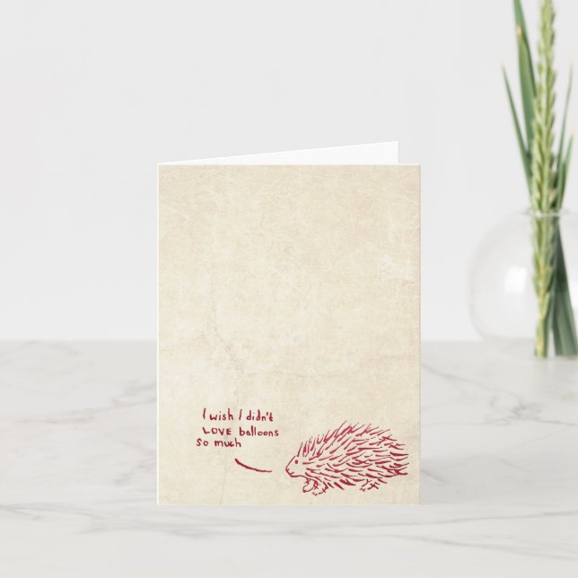 Ledsen Day for a porcupine Kort (Framsida)