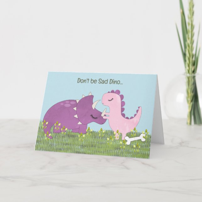 Ledsen Dino kan inte gå Back to school ännu Kort (Framsida)