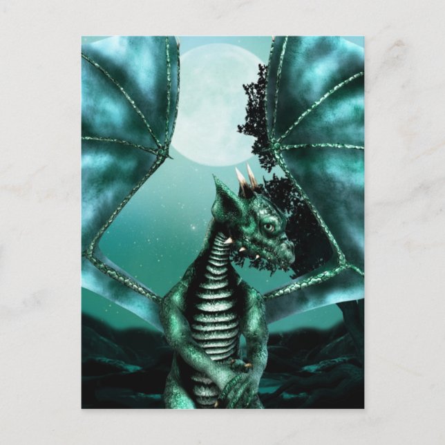 Ledsen Dragon Vykort (Framsida)