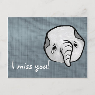 Ledsen elefant vykort