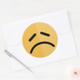 Ledsen Emoji Runt Klistermärke
