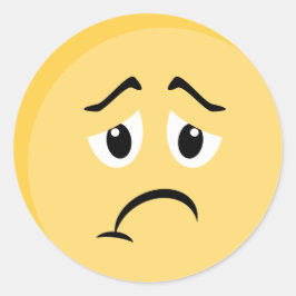 Ledsen Emoji Sticker Runt Klistermärke