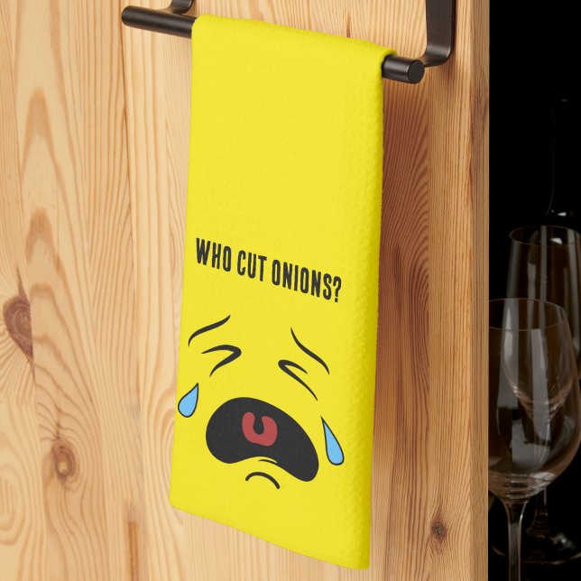 Ledsen Emoticon Gråter Ansikte Emoji Kökshandduk (Funny Onions Emoticon Sad Crying Face Emoji Kitchen Towel)