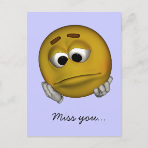 Ledsen Emoticon Vykort