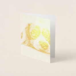 Ledsen-Eyed Cocker Spain Hund Folierat Kort