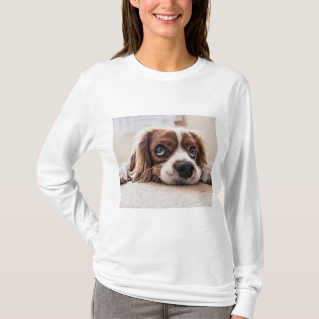 Ledsen-Eyed Cocker Spain Hund T Shirt (Framsida)