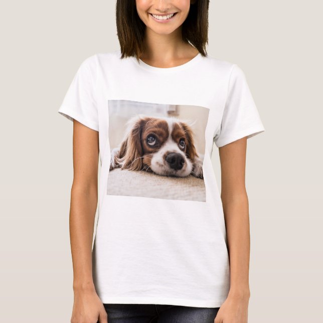 Ledsen-Eyed Cocker Spain Hund T Shirt (Framsida)