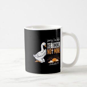 Ledsen för att jag är sen Rolig gås kristen bibelv Kaffemugg