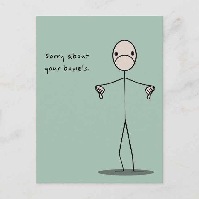Ledsen för dina Bowels Vykort (Framsida)