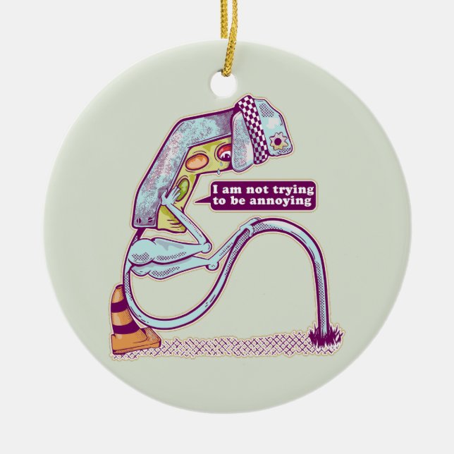 Ledsen för tittar trafikljus julgransprydnad keramik (Framsidan)