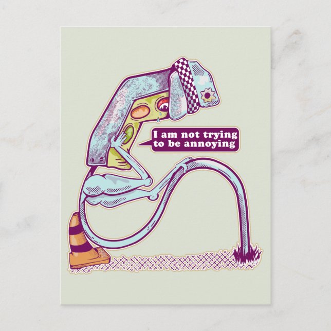 Ledsen för tittar trafikljus vykort (Framsida)