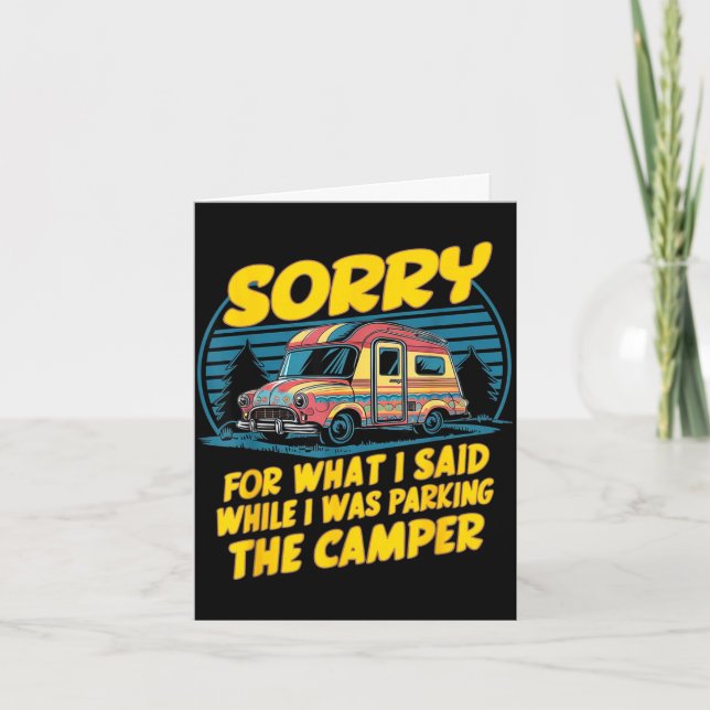 Ledsen för vad som sagts camper parkering rolig ca kort (Framsida)