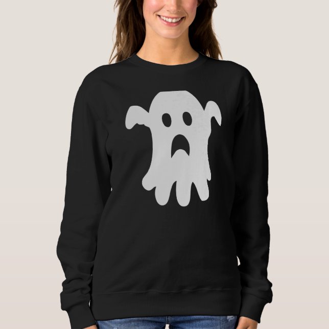 Ledsen Ghost Halloween Trendig Aesthetic T Shirt (Framsida)