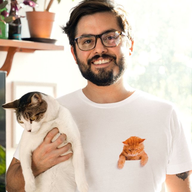 Ledsen Ginger Cat Kattunge Pocket T Shirt (Cat)