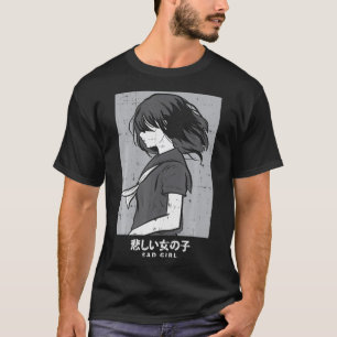 Ledsen Girl Anime Goth Aesthetic Manga Japanska Ot T Shirt