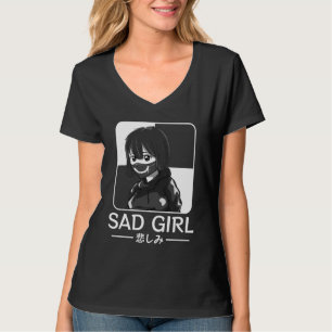 Ledsen Girl Japansk Anti Social Soft Grunge Emo Go T Shirt