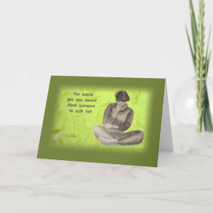 Ledsen Girl Support från mig Kort