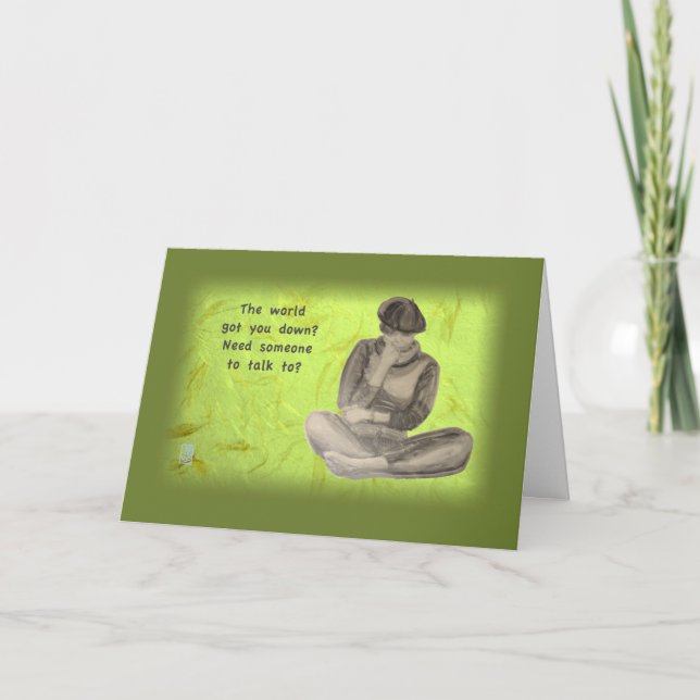 Ledsen Girl Support från USA Kort (Framsida)