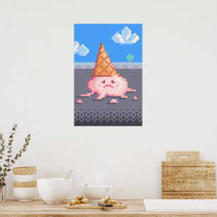 Ledsen Glass Kone Pixel Art Poster