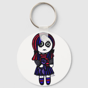Ledsen Goth flickakeychain Nyckelring