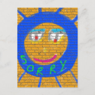 Ledsen Graffiti, Art Ledsen Ansikte, Sadness Regre Vykort