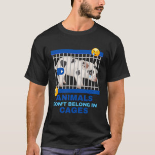 Ledsen Gris djur tillhör inte burar som är grymt f T Shirt