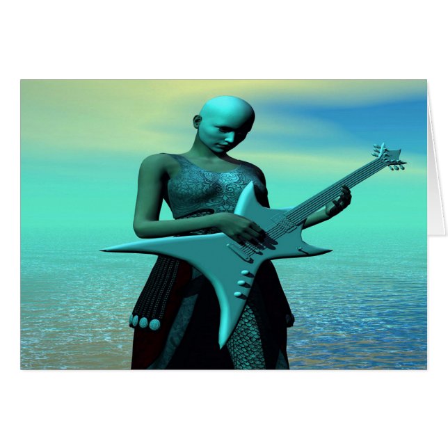 Ledsen Guitar Hälsningskort (Framsidan Horizontal)