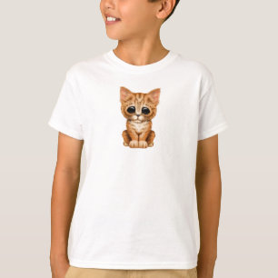 Ledsen gullig orange Tabbykattungekatt Tee Shirt
