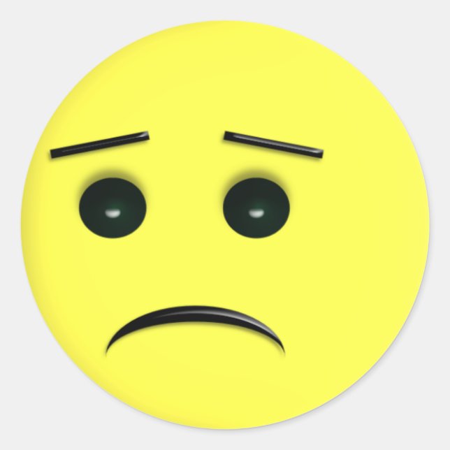 Ledsen Gult Ansikte Sicker Runt Klistermärke (Framsida)