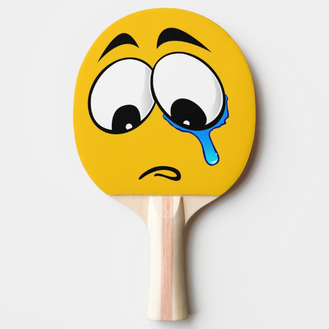 Ledsen Gult Emoji Pingisracket (Framsidan)