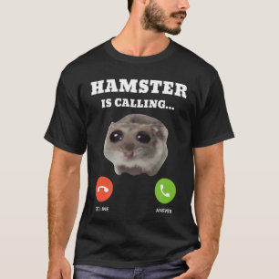 Ledsen Hamster Meme ropar efter retro vänner vän T Shirt