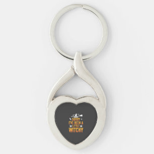 Ledsen har jag varit lite häxig Halloween Twisted Heart Silverfärgad Nyckelring