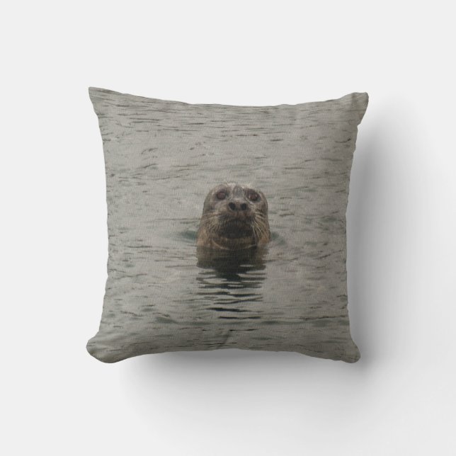 Ledsen Harbour Seal in Rain Wildlife Art Kudde (Framsida)
