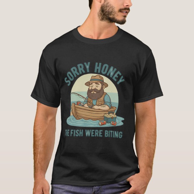 Ledsen Honungs Fiskedesign T Shirt (Framsida)