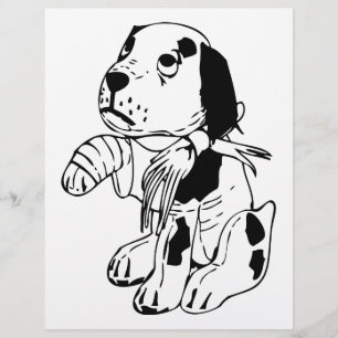 Ledsen Hund med brutet blad Reklamblad