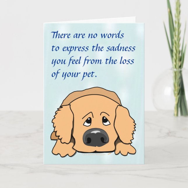 Ledsen Hund Pet Sympathy Card for loss Pet Tecknad Kort (Framsida)