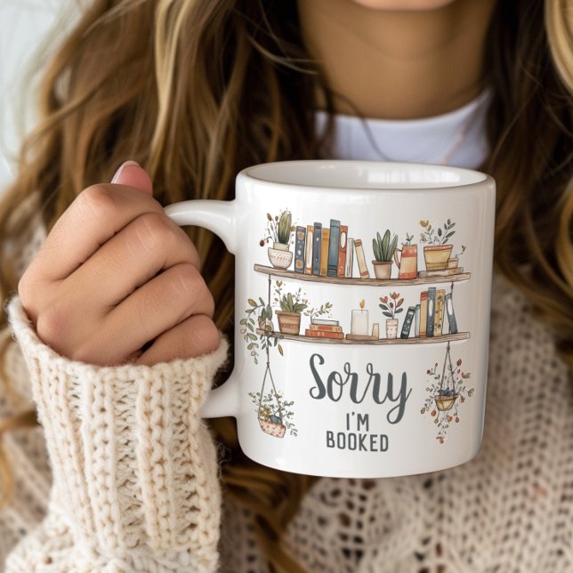 Ledsen, jag är bokad Bokälskare Jumbo Mugg (Sorry I'm Booked Book Reader Coffee Mug)
